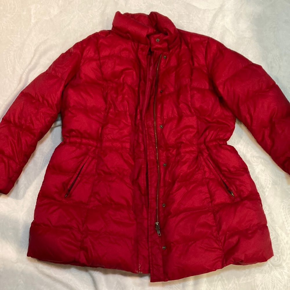 Talbots Red Down Puffer Coat 2XPetite